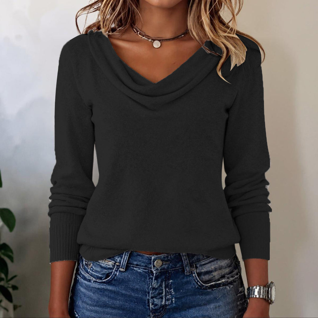 Grey Long Sleeve Plain Sweater