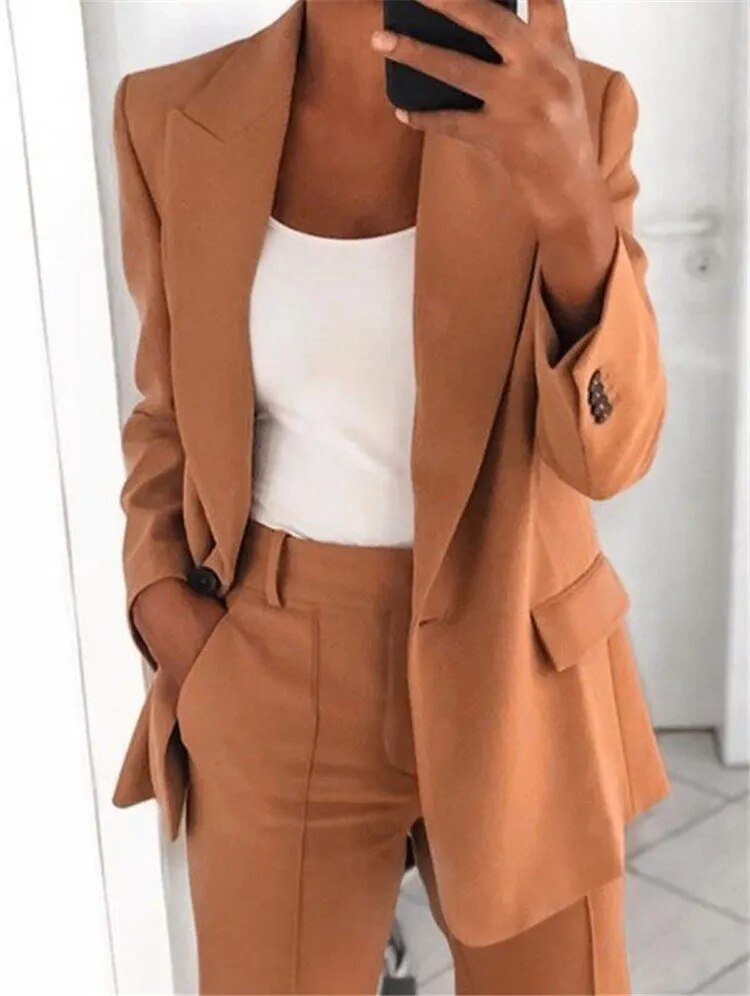 Blazer and Wide-Leg Trouser Set