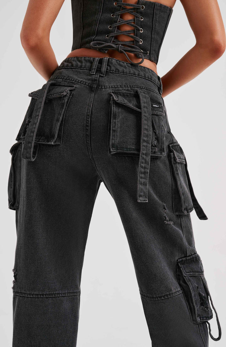 Stylish Women's Denim Cargo Trousers